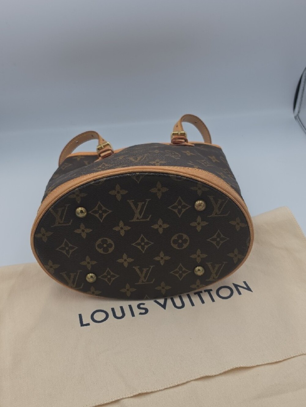 Louis Vuitton Brown Signiture Mono Canvas Petite Shoulder Bucket Bag (EUC)COA✨️ - Picture 10 of 16